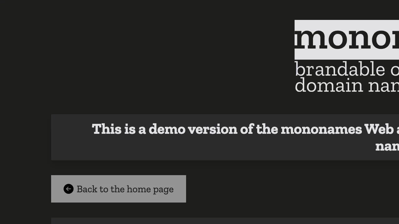 mononames product interface