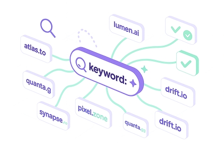 Keyword and filter search to find the best one-word domains